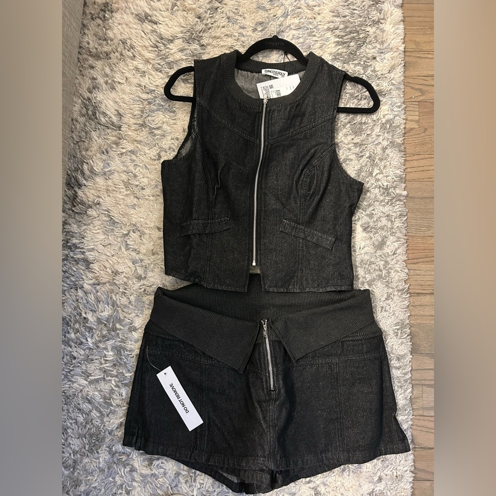 Princess Polly Black Denim Jumpsuit